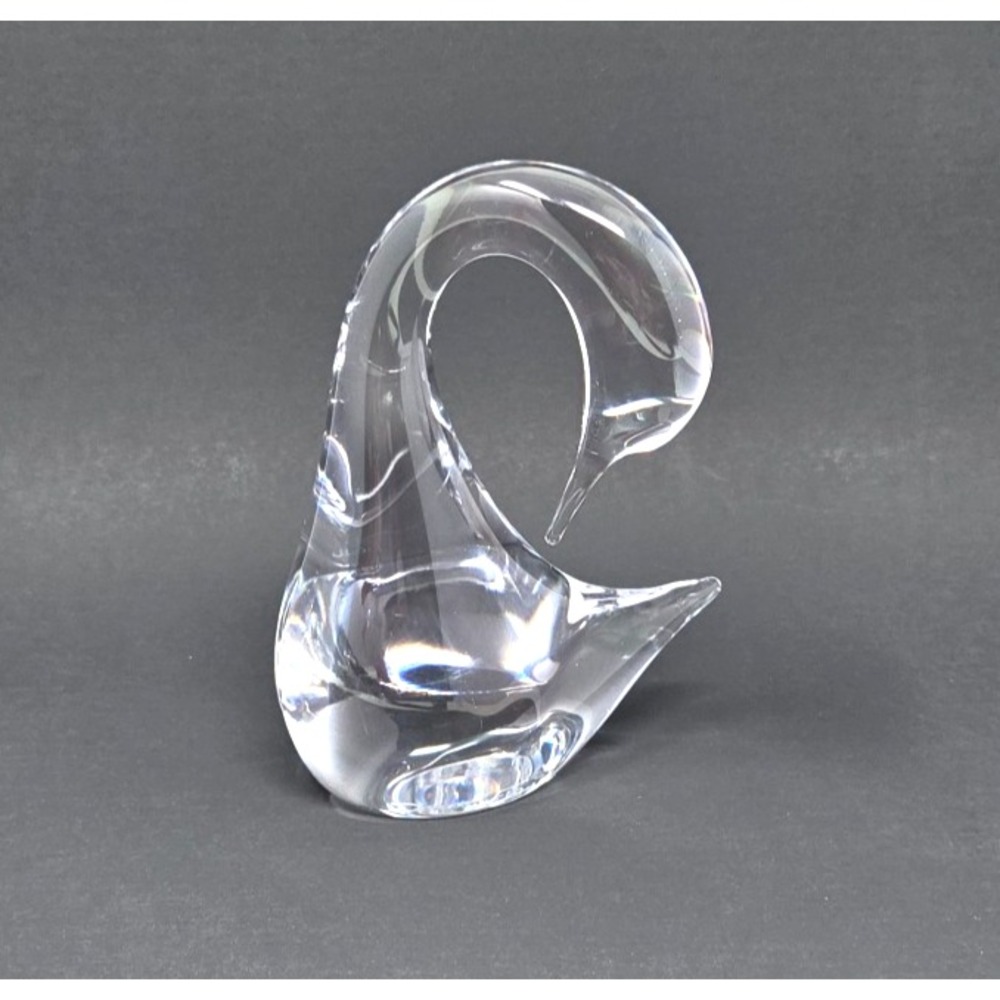 VTG Signed Daum France Crystal Swan Figurine Sculpture Art Glass 5.75" Tall